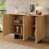 Flieks Sideboard mit geometrischer Strukturfront und verstellbaren Einlegeböden (1 St, 105 x 33,5 x 76 cm), französisches Mehrzweckschrank Wohnzimmerschrank Holzoptik Natur Bild 4