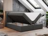 Boxspringbett - Polsterbett mit LED Kopfteil - GOLD-5 - 120x200cm - Dunkelgrau Kunstleder - H4 Bild 2
