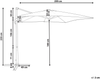 Ampelschirm 250 x 250 x 235 cm sandbeige weiß MONZA Bild 2