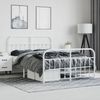 vidaXL Bettgestell mit Kopf- und Fußteil Metall Weiß 140x190 cm 352645 Bild 4