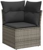 vidaXL 7-tlg. Garten-Sofagarnitur mit Kissen Grau Poly Rattan 3224464 Bild 3