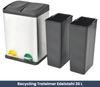 Mülleimer 2 Fächer Edelstahl - 2x 18L Inneneimer herausnehmbar | Pedaleimer Tretmülleimer Küche Abfalleimer mit Deckel Müllbehälter Kücheneimer Treteimer Büro Bild 2