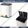 Mülleimer 2 Fächer Edelstahl - 2x 18L Inneneimer herausnehmbar | Pedaleimer Tretmülleimer Küche Abfalleimer mit Deckel Müllbehälter Kücheneimer Treteimer Büro Bild 4