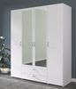 Kleiderschrank Enjour in weiß 4-türig mit Spiegel 160 cm Bild 4