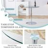 Bartisch 89x89x92 cm, Glas/Metalll – transparente Tischplatte mit silberner Basis, modernes Design Bild 5