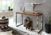 Konsolentisch GUNA Massivholz Sheesham Konsole mit Metallbeinen Schreibtisch 120x45 cm Landhaus-Stil Sideboard Modern Massiv Echt-holz Natur Anrichte PC-Tisch Sekretär Tisch Flur Bild 3