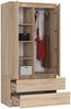 Raumhirsch Furniture Kleiderschrank aus Sonoma-Eiche - Hoher Stauraum - Kleiderschrank Stilvoller Schlafzimmerschrank, ideal für Jugendzimmer & Wohnzimmer Bild 2