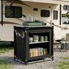 Sekey Campingschrank Faltbar Campingküche mit Aluminiumgestell und Aluminium-Arbeitsplatte, Schwarz Bild 4