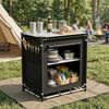 Sekey Campingschrank Faltbar Campingküche mit Aluminiumgestell und Aluminium-Arbeitsplatte, Schwarz Bild 3