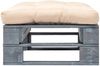 vidaXL Outdoor-Ottomane Paletten mit Kissen in Sandfarben Holz Grau 275281 Bild 2
