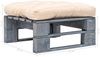 vidaXL Outdoor-Ottomane Paletten mit Kissen in Sandfarben Holz Grau 275281 Bild 3