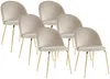 Vente-unique - MELBOURNE Stuhl SamtStoff Beige - B 55 cm x H 77 cm x L 50 cm Bild 2