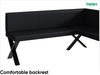 MEBLINI Eckbank für Esszimmer - Küchenbank - Essecke - Sitzecke Küche - PETER - X-Beine 128x168x87cm Rechts - Schwarz Kunstleder Bild 5