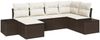vidaXL Gartensofa-set mit Kissen 6 pcs Braun und Creme Poly-Rattan 3347128 Bild 2