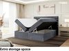 MEBLINI Boxspringbett KARIM 200x200 cm mit Bettkasten - H4/Dunkelgrau Samt Polsterbett - Doppelbett mit Topper & Taschenfederkern-Matratze Bild 5
