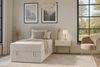 Deine Möbel 24 Boxspringbett DENIS MINI Boxbett Polsterbett Kompletbett Velour Cord (Jugendbett Jugendzimmer Schlafzimmer Bett, 3-St, 100x200 120x200 Cord Creme Beige Hellgrau Grau Anthrazit Schwarz), mit Bonellfederkernmatratze H3 / Taschenfederkern-M... Bild 2
