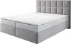 Boxspringbett Dream-Fine 160x200 cm Mikrofaser Grau mit Matratze und Topper Bild 4