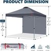 Pop up Pavillon Faltpavillon Festzelt 2,5x2,5m Dark Grey mit Seitenwand Bild 5