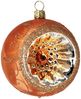 Reflexkugel Ø 6cm, Mandarine Eis, Spitzenbordüre - Schatzhauser Weihnachtsschmuck Bild 1