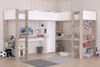 Hochbett >Alex< in Weiss / Jackson Eiche Dekor - 232x296x180cm (LxBxH) Bild 2