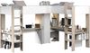 Hochbett >Alex< in Weiss / Jackson Eiche Dekor - 232x296x180cm (LxBxH) Bild 3