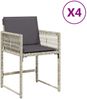 vidaXL Gartenstühle mit Kissen 4 Stk. Hellgrau Poly Rattan 365022 Bild 2