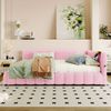 Daybett Samt mit Bettkasten, LED & USB-Anschluss, 140x200 cm, Rosa, ohne Matratze Bild 3