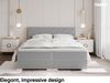 MEBLINI Boxspringbett JOHN 180x200 cm mit Bettkasten - H3P/Hellgrau Samt Polsterbett - Doppelbett mit Topper & Taschenfederkern-Matratze Bild 3