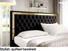MEBLINI Polsterbett 140x200 mit Lattenrost und Matratze – ARONA GOLD – Schwarz Samt – Doppelbett mit Bettkasten - Stauraumbett - Kopfteil Bett mit Stauraum Bild 4