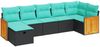 vidaXL 7-tlg. Garten-Sofagarnitur mit Kissen Schwarz Poly Rattan 3326040 Bild 2