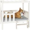 vidaXL Hundebett 95,5 x 73,5 x 90 cm Massivholz Kiefer, Weiß Bild 4