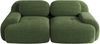 Ecksofa modular,H 75 x T 208 x B 103 cm variabel, Cordstoff Grün – geschwungene Armlehnen, montagefrei Bild 4