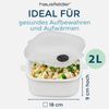 Hausfelder Mikrowellenbehälter Mikrowellentopf 2er Set, 2 x 2 Liter, Mikrowellengeschirrr mit Deckell, Mikrowellentopf 2 x 2 L, (2er Set, Set), BPA-freier Kunststoff, mit Dampfventil Bild 2