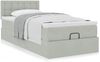 vidaXL Ottoman-Bett mit Matratze Hellgrau 100x200 cm Samt 3311897 Bild 4
