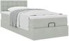 vidaXL Ottoman-Bett mit Matratze Hellgrau 100x200 cm Samt 3311897 Bild 5