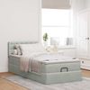 vidaXL Ottoman-Bett mit Matratze Hellgrau 100x200 cm Samt 3311897 Bild 3