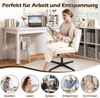 Schneidersitz Stuhl mit Dicker Polsterung Höhenverstellbarer Drehstuhl Bürostuhl Weiß Bild 3