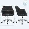 Songmics höhenverstellbarer Bürostuhl, bis 120 kg belastbar, Leinenimitat schwarz, 64x64 x (83-93) cm Bild 5