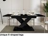 MEBLINI Esstisch Ausziehbar - 140-180x80x75cm - BRONX - Schwarz Hochglanz - Esszimmertisch Modern - Küchentisch - Säulentisch - Ausziehtisch - Dining Table Bild 3