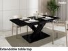 MEBLINI Esstisch Ausziehbar - 140-180x80x75cm - BRONX - Schwarz Hochglanz - Esszimmertisch Modern - Küchentisch - Säulentisch - Ausziehtisch - Dining Table Bild 4