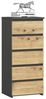 Home Collective Kommode 40 cm breit Holz Highboard Sideboard für Flur Schlafzimmer Wohnzimmer (Mehrzweckschrank Schrank schmal Kommode Schlafzimmer mit Schubladen), Kinderzimmer Organizer, 92 cm hoch, 5 Schubladen graphit-Artisan Eiche Bild 4