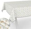 ANRO Tischdecke pflegeleicht Weihnachten Tischtuch Christmas Strene Tischwäsche (Einzelstück 1-tlg), Schutz-Beschichtung wasserabweisend Gold-Silber 90x130cm Bild 4