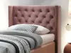 Vente-unique - MASSIMO Bett SamtStoff Puderrosa - B 114 cm x H 111,5 cm x L 216 cm Bild 4