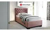 Vente-unique - MASSIMO Bett SamtStoff Puderrosa - B 114 cm x H 111,5 cm x L 216 cm Bild 2