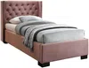 Vente-unique - MASSIMO Bett SamtStoff Puderrosa - B 114 cm x H 111,5 cm x L 216 cm Bild 3