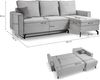 Ecksofa (B/H/T: 230x89x148 cm) in Hellgrau Bild 5