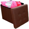style home Sitzhocker mit Stauraum faltbare Sitzwürfel, Sitzbank Fußhocker für Wohnzimmer Schlafzimmer, Leinen, Dunkelbraun Bild 3
