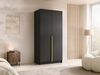 Drehtürenschrank Borton I, Kleiderschrank mit 2 Türen (Farbe: Schwarz / Schwarz + Gold) Bild 2