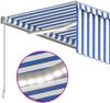 vidaXL Markise Manuell Einziehbar mit Rollo LED 4,5x3m Blau & Weiß 3069441 Bild 5