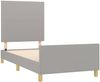 vidaXL Polsterbett mit hohem Kopfteil Stoff Hellgrau 90x190 cm Bild 4